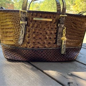 Brahmin alligator skin two tone